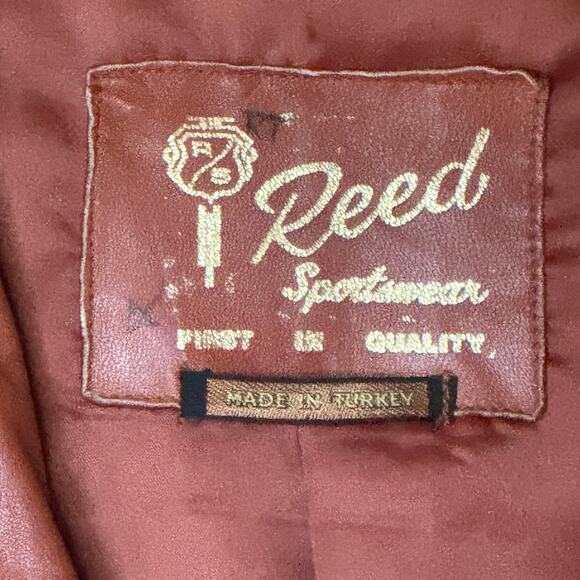 Reed Sportswear Cognac Leather Blazer Jacket size 46. 1970s Style Made in Turkey - Picture 5 of 10